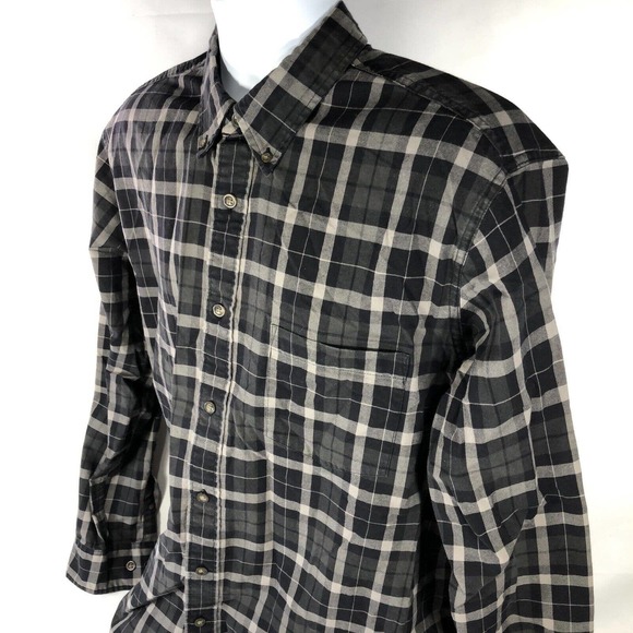 ST JOHNS BAY PREMIUM TWILL SHIRT MENS LARGE TALL BUTTON DOWN LONG SLEEVE DARK - Picture 5 of 11